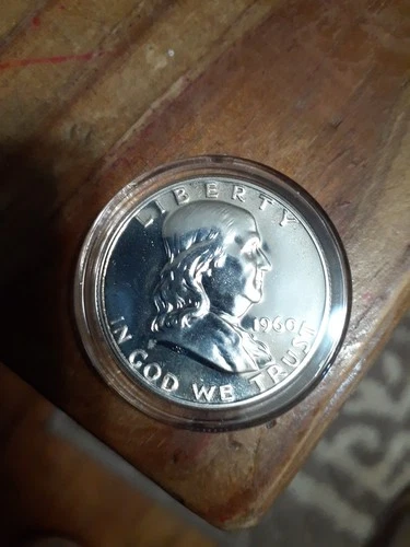 1960 Franklin Silver Half Dollar Brilliant Gem Proof Cameo Amazing Coin