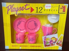 Vintage 90's China Tea Set 13 Pieces Toy Miniature Playset NIB NEW IN BOX