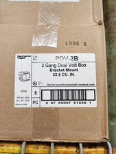 Pass & Seymour Legrand 2 Gang Dual Volt Box PDV-2B 8 Pack Case