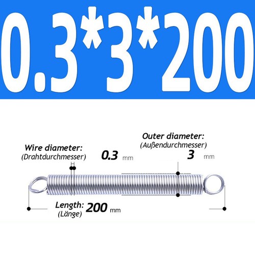 0.3mm Stainless Steel Spring Expansion Extension Tension Springs 10mm-300mm - Picture 32 of 36