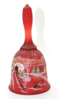 Fenton 1997 Christmas Bell The Way Home Ruby Satin Glass Signed W Fredrick #2306