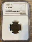 1908 S Indian Head Penny NGC VF 30 RARE Key Date