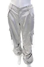 Ser.O.Ya Womens Cargo Pants Gray Snap Solid Polyester Size 2XS