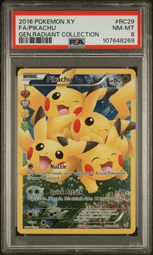 Pokémon Pikachu TCG RC29/RC32 Radiant Collection Generations PSA 8 NM-MT