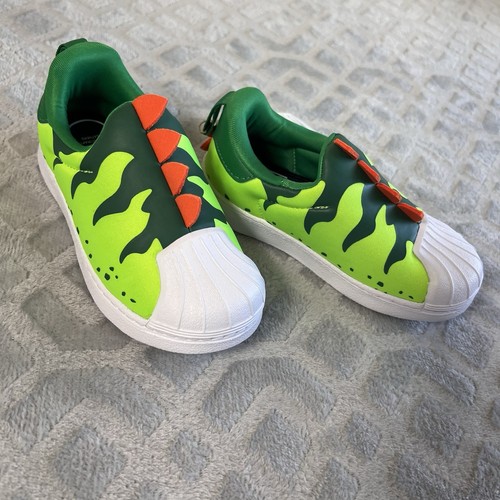Adidas Superstar 360 I Dinosaur Toddlers' Shoes Green/Cloud White GX 3269 8K NEW - Picture 16 of 23