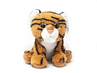 Cornelissen - Kuscheltier - Brauner Tiger Sitzend Mit Glubschaugen - 25 Cm