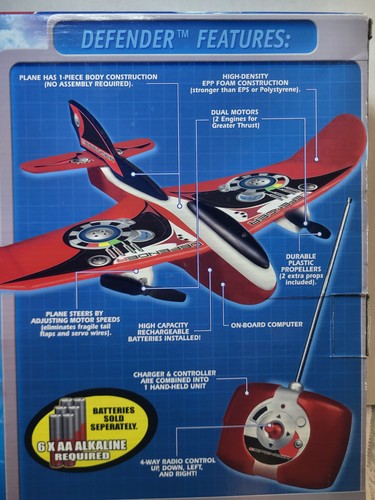 Vintage Air Hog Micro RC Plane Remote Controlled Defender Airplane New!!! Red - Picture 11 of 14