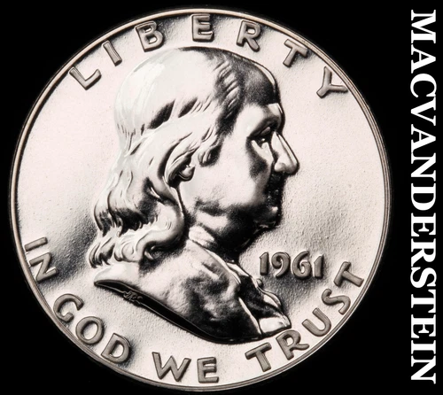 1961 Silver Franklin Half Dollar - Choice Gem Proof  Lustrous  #G7184