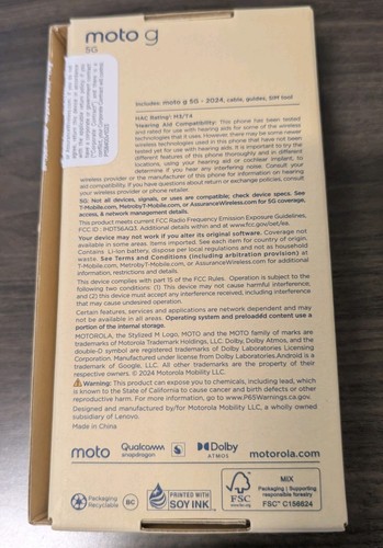 BRAND NEW Motorola Moto G 5G 2024-128Gb Metro PCs By T-Mobile XT24171 Dual SIM - Picture 4 of 4