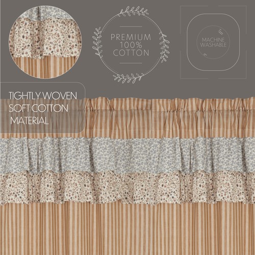 Kaila Gold Ruffled Curtain Set (2 Swag 36x16 ; 2 Tier 24x36) VHC Brands - Picture 7 of 8