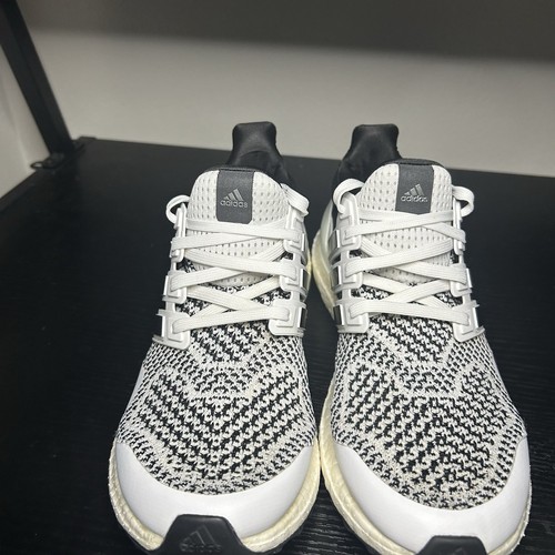 Adidas Ultraboost 1.0 White Black Knit Running Sneakers Shoes IH4924 Mens 8 - Picture 2 of 13