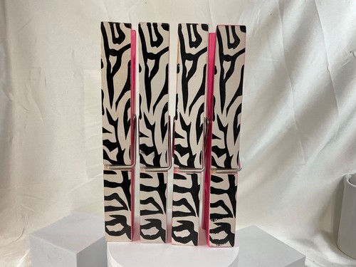 (4) HUGE Pink'n Black’n White Clothes Pins, wood, Great Condition 9x2x1 inches - Picture 3 of 6