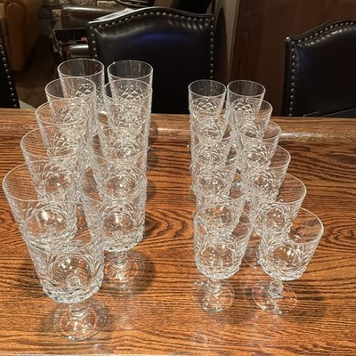 Vintage Cristal d Arques Durand Diamond Pattern Crystal Stemware  Made in France