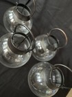 Set of 4-Round Glass & Aluminum Lanterns-Hanging Decorations. 7.5” x 7.5”
