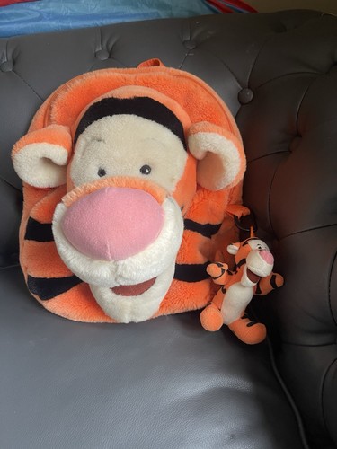 Disney World Tigger Face Plüsch Rucksack verstellbar Vintage
