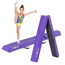 Folding Gymnastics Balance Beam 6ft with Anti-slip Base for Kids Adults Purple