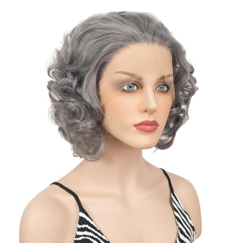 Leichte 12 Zoll graue Lace Front Perücke - lockige Eleganz für jeden Anlass - Bild 4 von 11