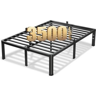 20 Inch Full Size Bed Frame, 3500Lbs Heavy Duty Metal Platform with Round Corner