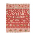 Too Cute To Be On The Naughty List Velveteen Blanket | Christmas Plaid