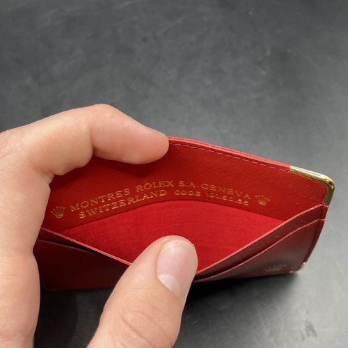 Rolex Red Leather Cardholder Card Wallet Montres Switzerland Montres 101.60.55 - Picture 10 of 14