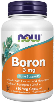 Boron 3mg Mineral Supplement for Bone Strength 250 Veggie Capsules Vegan Non GMO