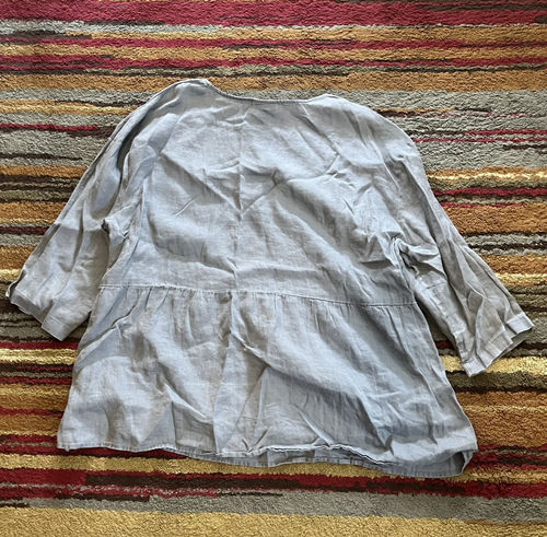 Pure J Jill Linen Top Womens XL Gray 3/4 Sleeve Tunic Lightweight Relaxed - Picture 2 of 12
