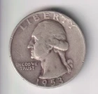 1953-D WASHINGTON QUARTER 25¢ DENVER MINT 90% SILVER COIN UNITED STATES.