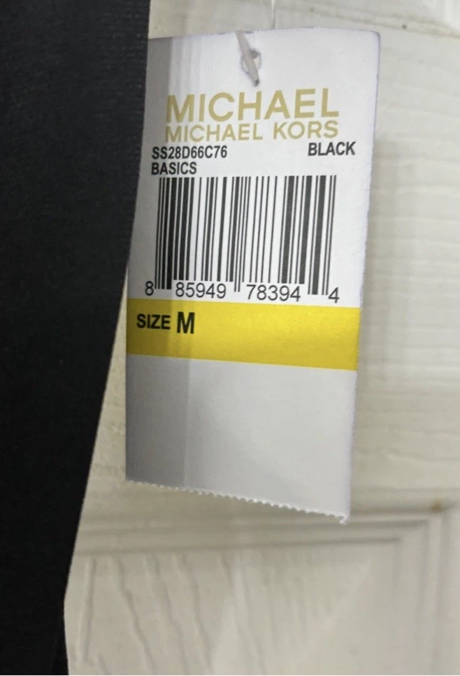 Michael Kors Vestito Maxi Donna Medio Nero Halter Lungo Senza Maniche Nuovo con etichette