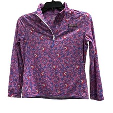 Vineyard Vines performance purple pink 1/4 zip quick dry fit girls preppy sz M