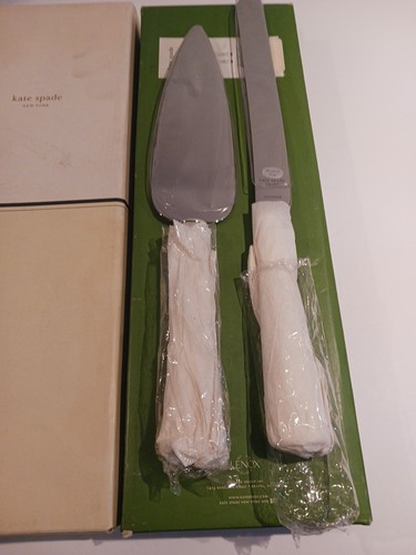 Kate Spade Lenox "Belle Boulevard" 2 Piece Cake Dessert Serving Wedding Set New - Picture 7 of 10