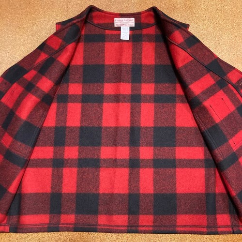 Chaleco Filson Talla 46 XL Estilo 20 Mackinaw 100% Lana Virgen Hecho en EE. UU. Rojo a Cuadros - Imagen 9 de 11
