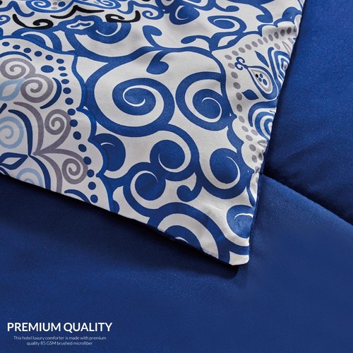 5 Piece Reversible Comforter Set Ultra Soft Duvet Insert Microfiber Comforters - Picture 27 of 50
