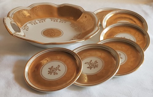 7er-Konfektset Oscar Schlegelmilch, Griffschale & 6 Gebäckschalen, 1930er Jahre - Bild 2 von 7