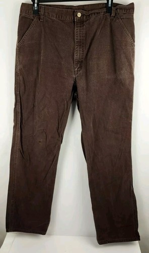 Vtg Carhartt Duck Mens 38 Canvas Faded Baggy Skater Grunge Workwear Brown USA - Picture 2 of 8