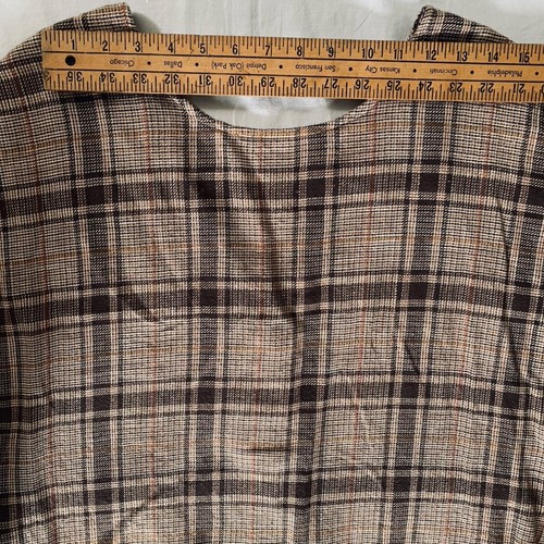 Esby Flannel Dress Size Small Brown Plaid Cotton Lagenlook Oversized Button-Back - Picture 10 of 15