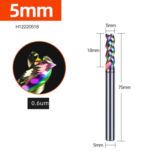 1mm to 20mmSolid Carbide End Mill 3 Flute HRC65 DLC Coated Slot Drills - - Picture 23 of 53