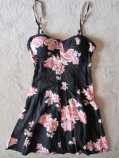 WOMEN'S AMERICAN EAGLE OUTFITTERS AEO BLACK FLORAL FLOWY DRESS SIZE XSMALL XS