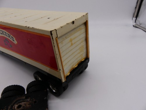 Vintage Smuckers Nylint Metal Cadet GMC Wheeler Semi Truck & Trailer Strawberry - Picture 7 of 10