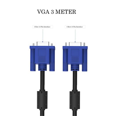 3M VGA Computer Monitor Kabel 15 Pin Stecker auf Stecker PC Laptop Bildschirm Kabel 3 Meter