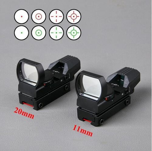 Tactical 4 Type Reticle Red/ Green Dot Reflex Sight Optics Scope 20mm/11mm Rail - Picture 1 of 11