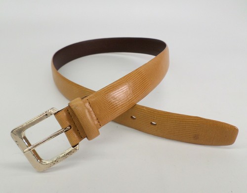 Liz Claiborne Italian Calf Leather Belt Large 32 Lizard Print Brown 29286 - Picture 3 of 8