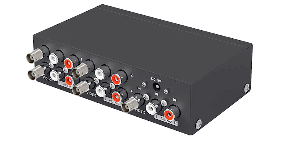 1 In 4 Out Composite BNC RCA Video Audio Splitter | eBay