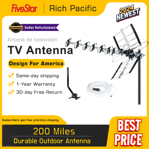 2025 new 4K HDTV Antenna VHF UHF 200 Mile Include Mounting Hardware for Outdoor
