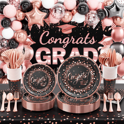 2025 Graduation Party Supplies 245 PCS (25 Guest) Graduation Party Decorations w - Picture 11 of 11