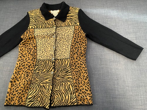 Blazer de lana animal print mangas 3/4 Escada Margaretha Ley talla M - Imagen 2 de 16