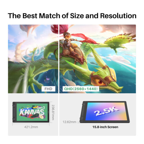 HUION KAMVAS 16 (Gen 3) 2.5K Art Drawing Tablet Pen Display 15.8” PenTech 4.0 - Picture 3 of 8