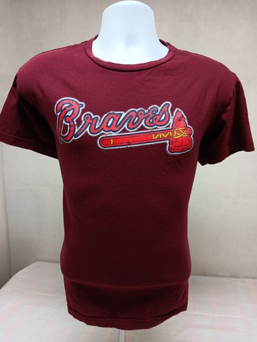 MAGLIETTA UOMO MEDIA MARRONE ATLANTA BRAVES GRAFICA DAVANTI MANICA CORTA - Foto 2 di 9