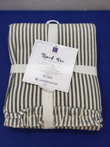 Lush Décor Vintage Stripe Yarn Dyed Cotton Shower Curtain 72" x 72" Gray - Picture 4 of 5