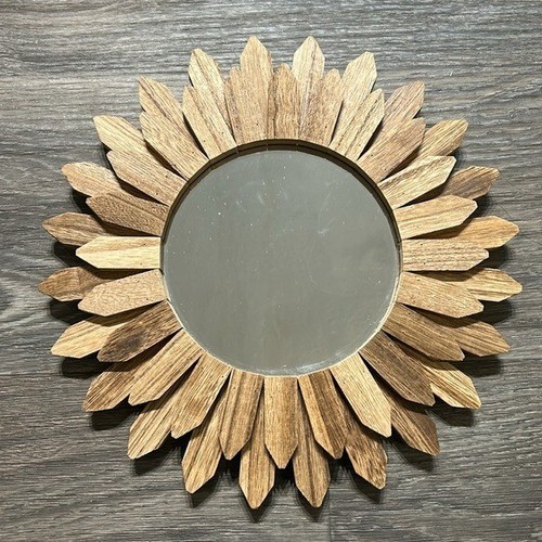 "Espejo de pared de madera de girasol Starburst 12"" decoración Shabby Chic bohemio boho" - Imagen 7 de 10