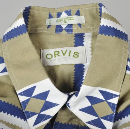 Orvis Short Sleeve Button Front Southwestern Aztec Shirt Mens XL - Picture 6 of 6